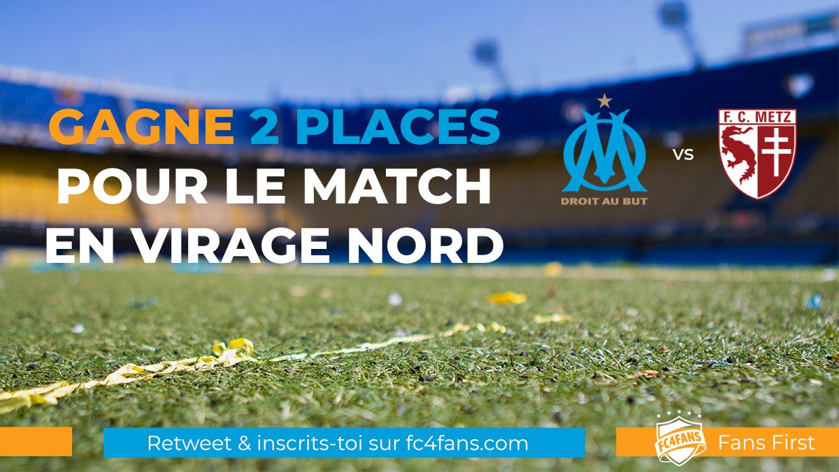 Fc4fans_fr's tweet photo. 🤩Encore des places a gagner, Ca devient une habitude !
🎫2 places pour #OMMetz en Virage Nord

Conditions
🔁1. RT +
✒️Inscriptions sur https://t.co/hVi59xRdxm

❗️Pas de compte FC4FANS pas de participation
🙏Allez la #TEAMOM donnez nous de la force ! https://t.co/dz0A1VE481