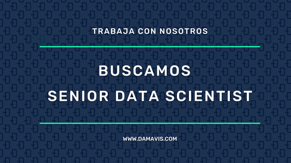 DamavisStudio's tweet photo. 🇪🇸 ¡Seguimos aceptando candidaturas!🔍Buscamos Senior #DataScientist🧩
📍 Accede directamente a la oferta de empleo en Linkedin aquí ➡ https://t.co/4tQ2CRJkI8
📍 No olvides compartirla con todos tus contactos
#BigData #BigDataJobs #BigDataEmpleo https://t.co/0UrZfMJHQC