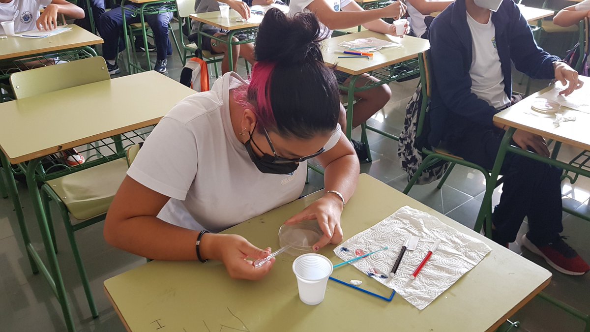 CienciaULL's tweet photo. 🔬Ayer, estuvimos con el #Lab_Arona del @AytoArona y la @ULL realizando dos talleres🚀🧪, uno sobre #Comunicaciones espaciales📡en el IES Las Galletas🏫, y otro sobre #Química 🧫en el IES Luis Diego Cuscoy📚

#ARN_INNOVA #SCIC21 #somosciencia #somosinnovación #protegerlaciencia https://t.co/7RJsm8JGIx