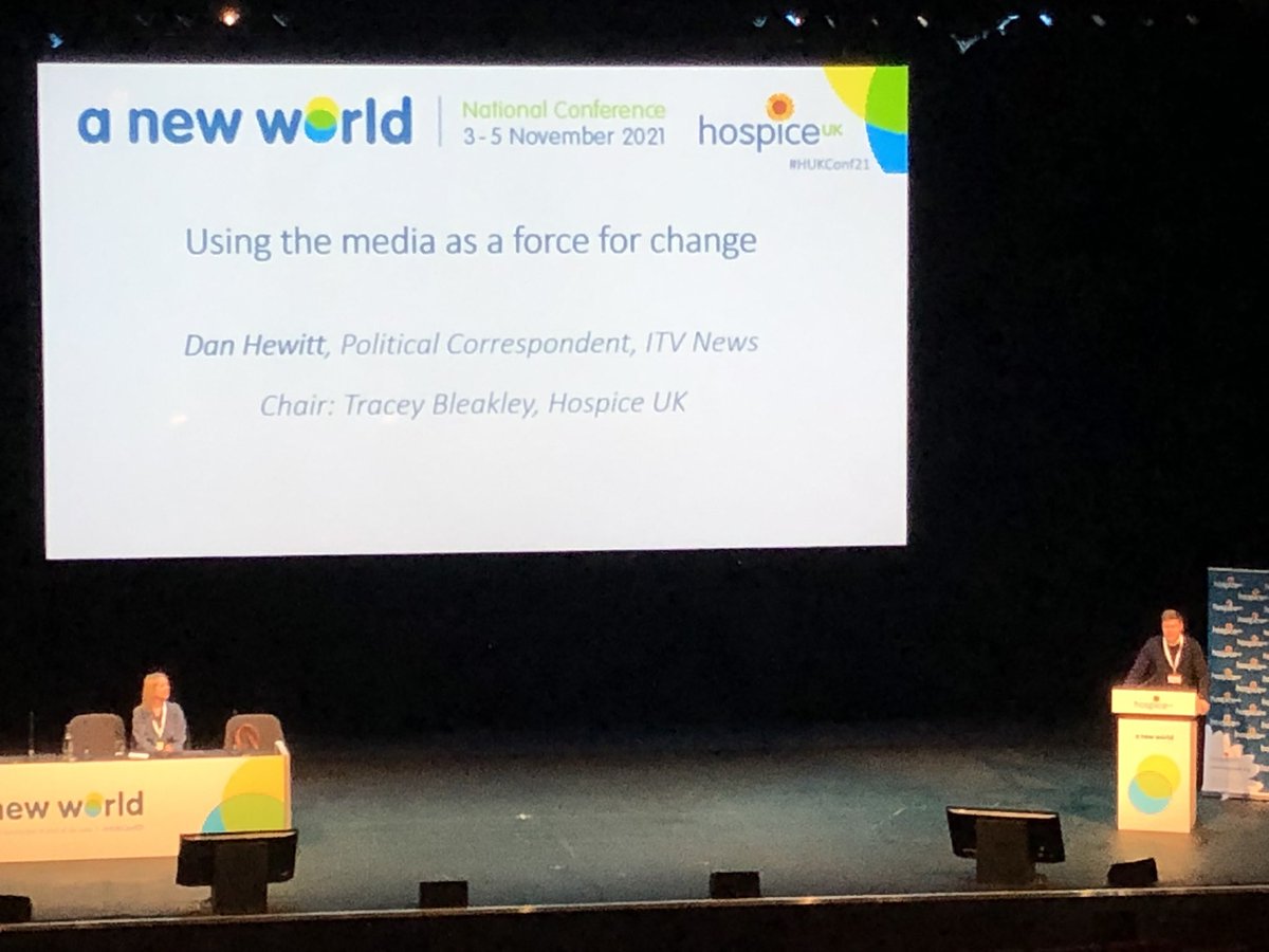 “Do not underestimate how little people know about what hospices do, when people do know it knocks their socks off, it shouldn’t take a personal tragedy to learn this.” - <a href="/DanielHewittITV/">Daniel Hewitt</a> opening the using media as a force for change session. #HUKConf21