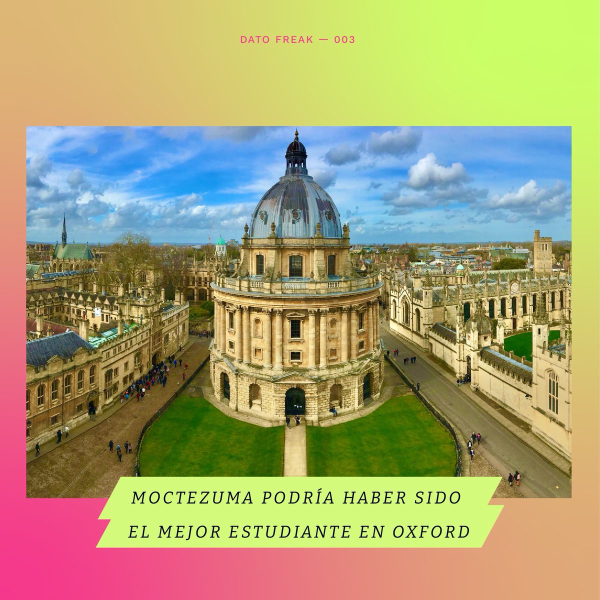 SomosNivelat's tweet photo. Viernes de Dato Freak 🤯

¿Alguna vez te preguntaste qué tan antigua es la Universidad de Oxford?

¿Sabías que en Nivelat usamos datos memorables para generar mejores aprendizajes? ¡Comparte estos datos o cuéntalos en tu próxima reunión de trabajo! https://t.co/MAEZ39ScOX