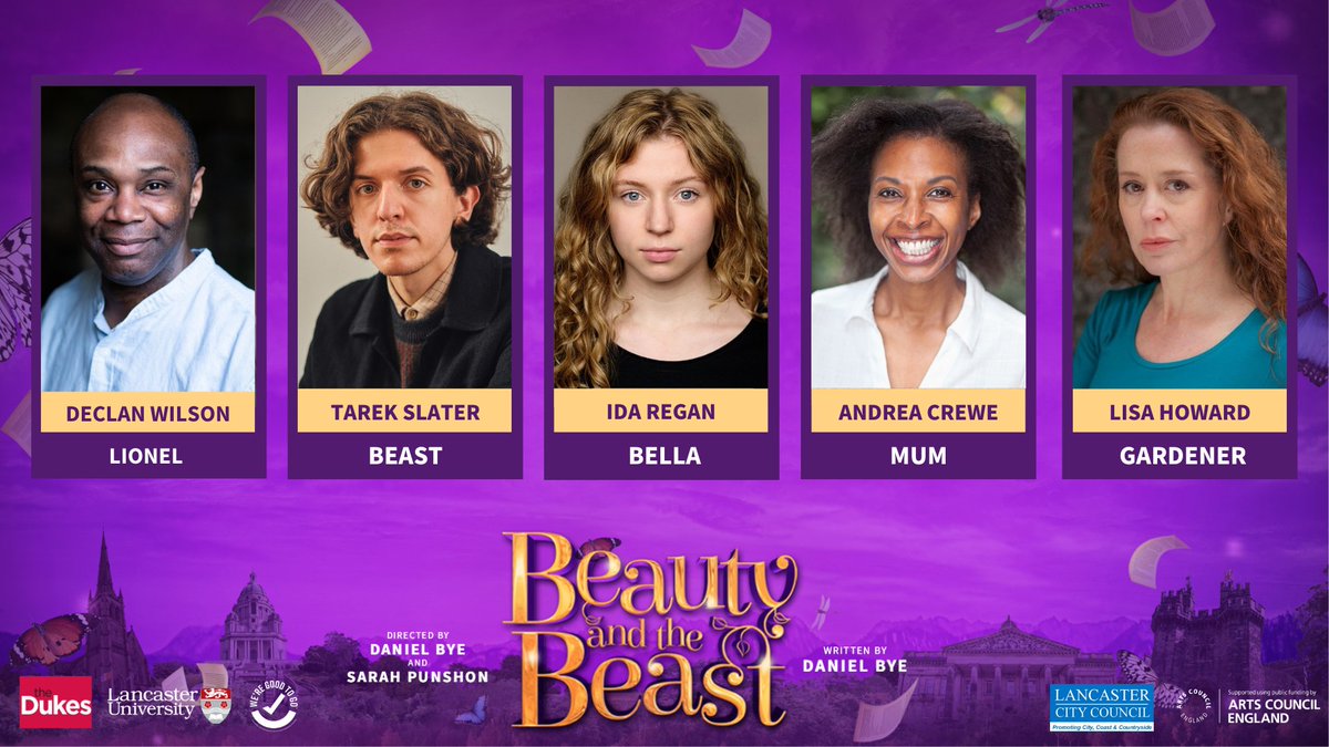 Introducing our wonderful cast for Beauty &amp; the Beast 🌹
We are delighted to welcome Ida, Tarek, Declan, Andrea and Lisa to The Dukes this Christmas and we can't wait for you to meet them during this years magical Christmas show! 

Book your tickets now 👇
bit.ly/3bPOXoh