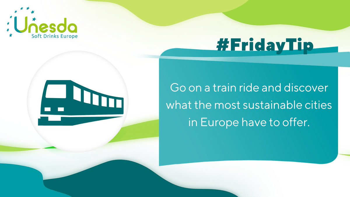 UNESDA's tweet photo. Explore the #DiscoverEU Green Route
Discover what the most #sustainable cities in Europe have to offer
Travel by train 🚉
Eat local food 🍲
Respect the environment 🌱
ℹ️ https://t.co/xXJpvDco1y
Learn more on our sector's journey to #FullCircularity 👉 https://t.co/lCKXjCyMwr https://t.co/u4FFDPrm6Z