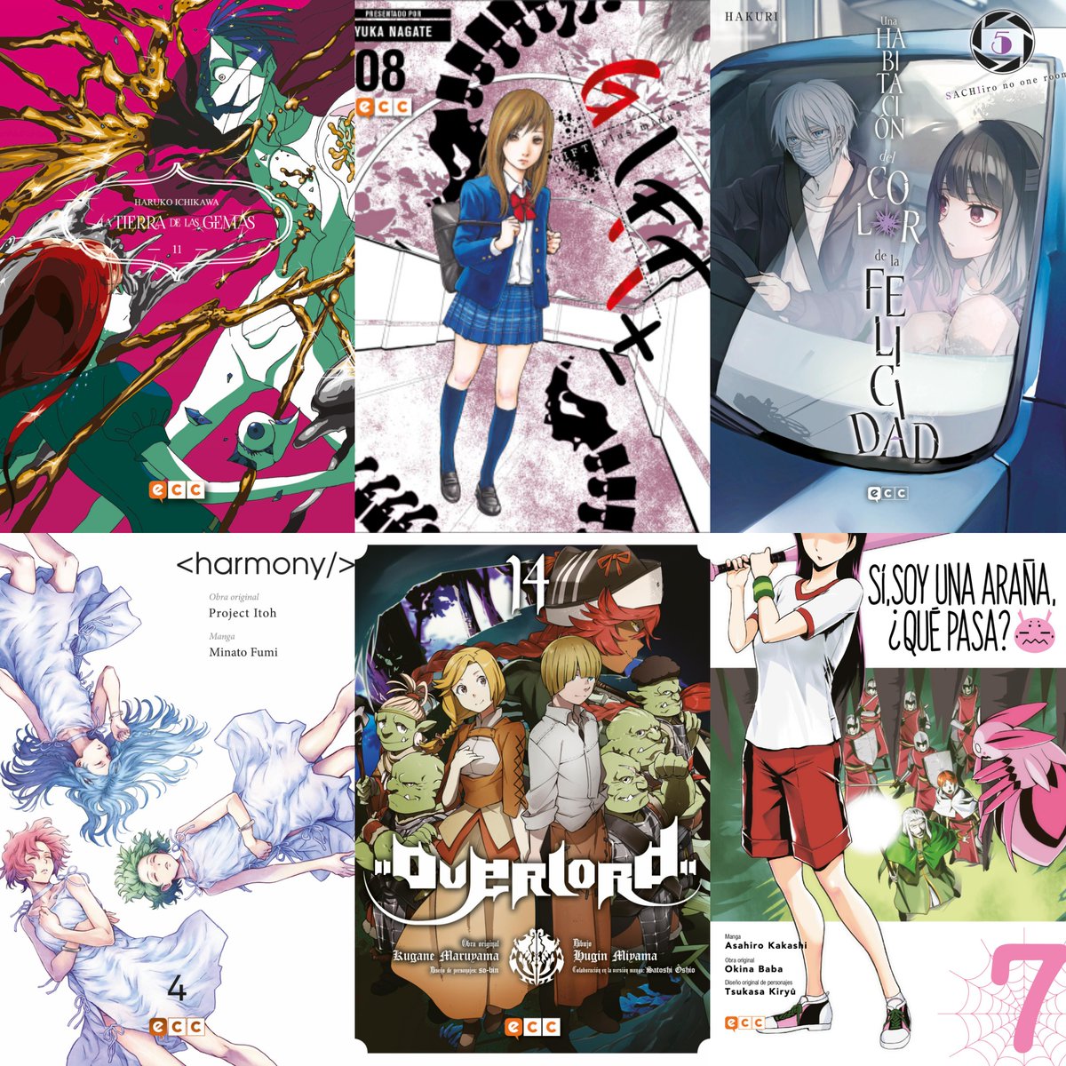 eccediciones's tweet photo. ¡#ECCManga en #ECCNoviembre! ¡Llegamos al desenlace de la adaptación de #Harmony! Nuevos tomos de #Overlord y #GiftPlusMinus. Además, publicamos reimpresiones de #Dorohedoro, #Kakegurui o #QuéDifícilEsElAmorParaUnOtaku.
Novedades a la venta el 16/11: https://t.co/A8edtBeNeT https://t.co/jdMsiEMyr9