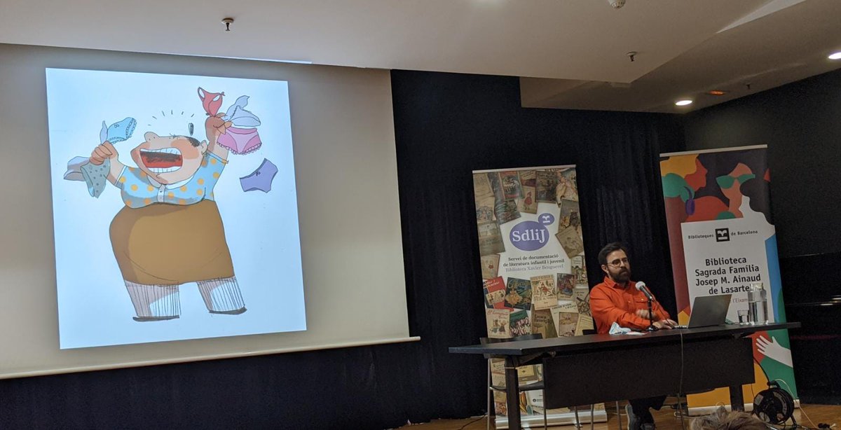 TeresaSalced's tweet photo. Y para finalizar, el ilustrador #DaniTorrent nos hizo un recorrido por las diversas exploraciones creativas en sus libros en 'L’art d’illustrar en clau d’humor' en el marco de la Setmana de l’Àlbum illustrat. 

#Sdlij
@AlbumBcn
@DelAlbum @AnnaSDLIJ @BibliotequesBCN https://t.co/Xeu4OCdesM