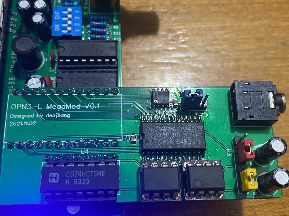 tzvyrkn734834's tweet photo. My OPN3-L(YMF288-M) MegaMod has been successful. At present, this module is directly compatible with OPNA MegaMod, but there is no ADPCM.
#OPN3 #YMF288 https://t.co/FlYWSzEpNH