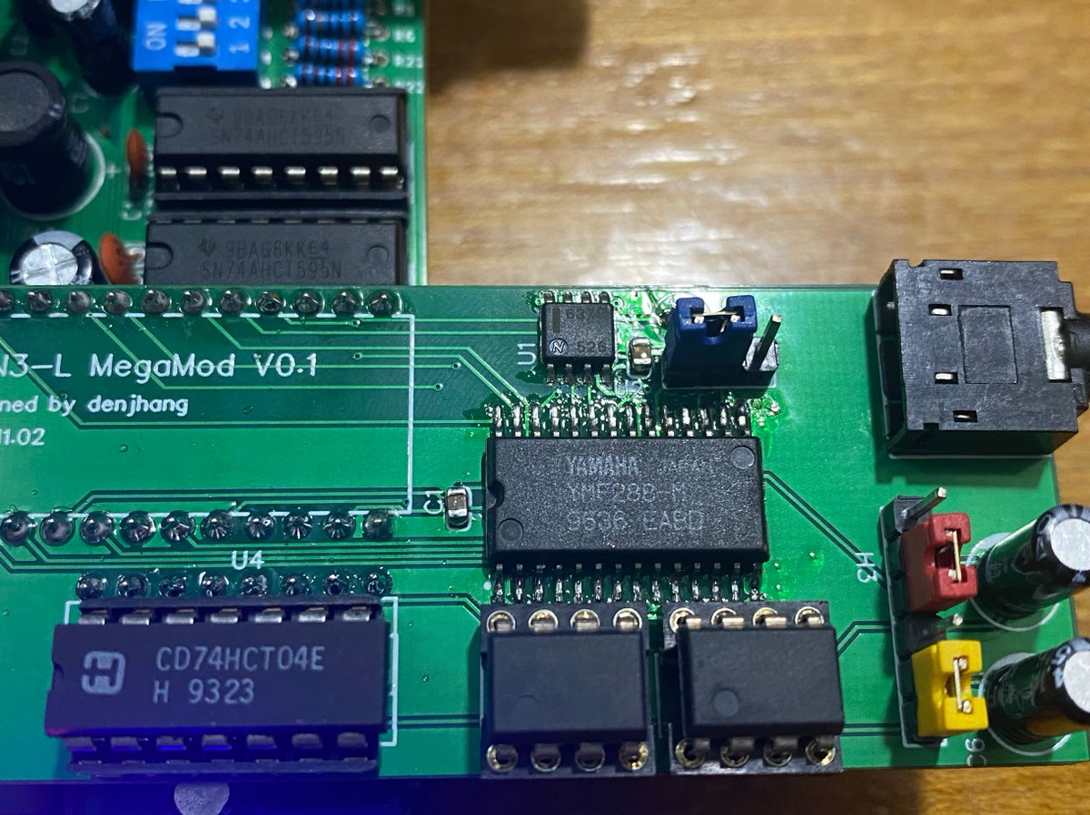 tzvyrkn734834's tweet photo. My OPN3-L(YMF288-M) MegaMod has been successful. At present, this module is directly compatible with OPNA MegaMod, but there is no ADPCM.
#OPN3 #YMF288 https://t.co/FlYWSzEpNH