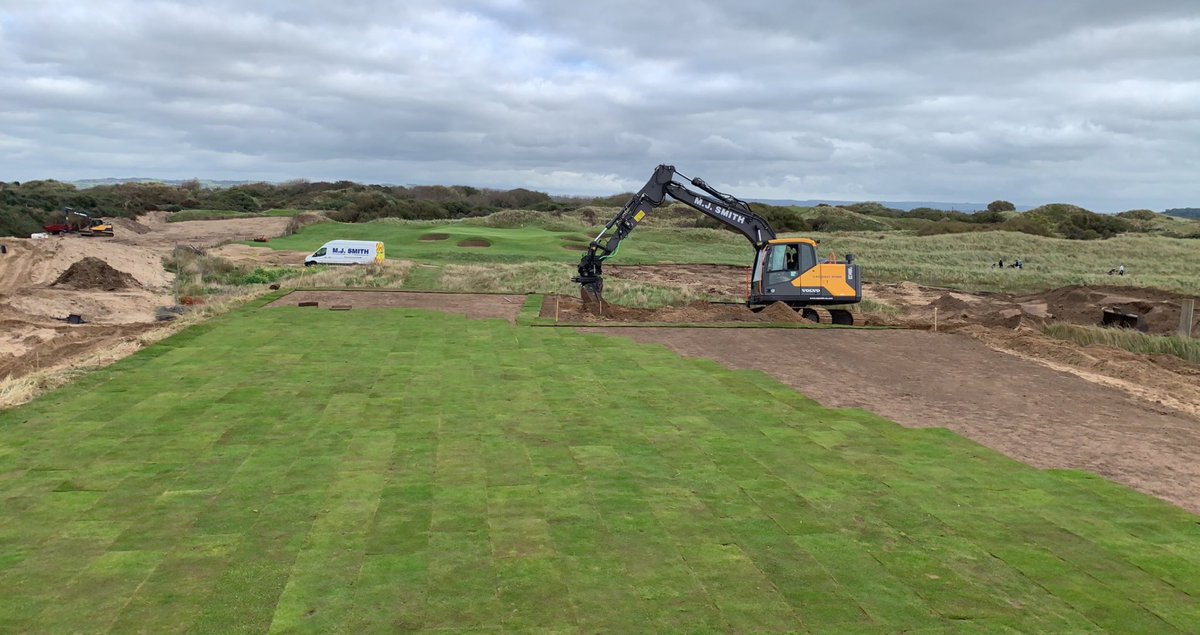 A few pictures from the last few weeks <a href="/BurnhamBerrow/">Burnham & Berrow</a> . New 9th tee which took over 800 loads of sand to construct. New dune bank created on top of the old 9th tees to frame the 8th green. Translocation of marram grass onto new dune bank. #golfconstruction #tees #linkscourse