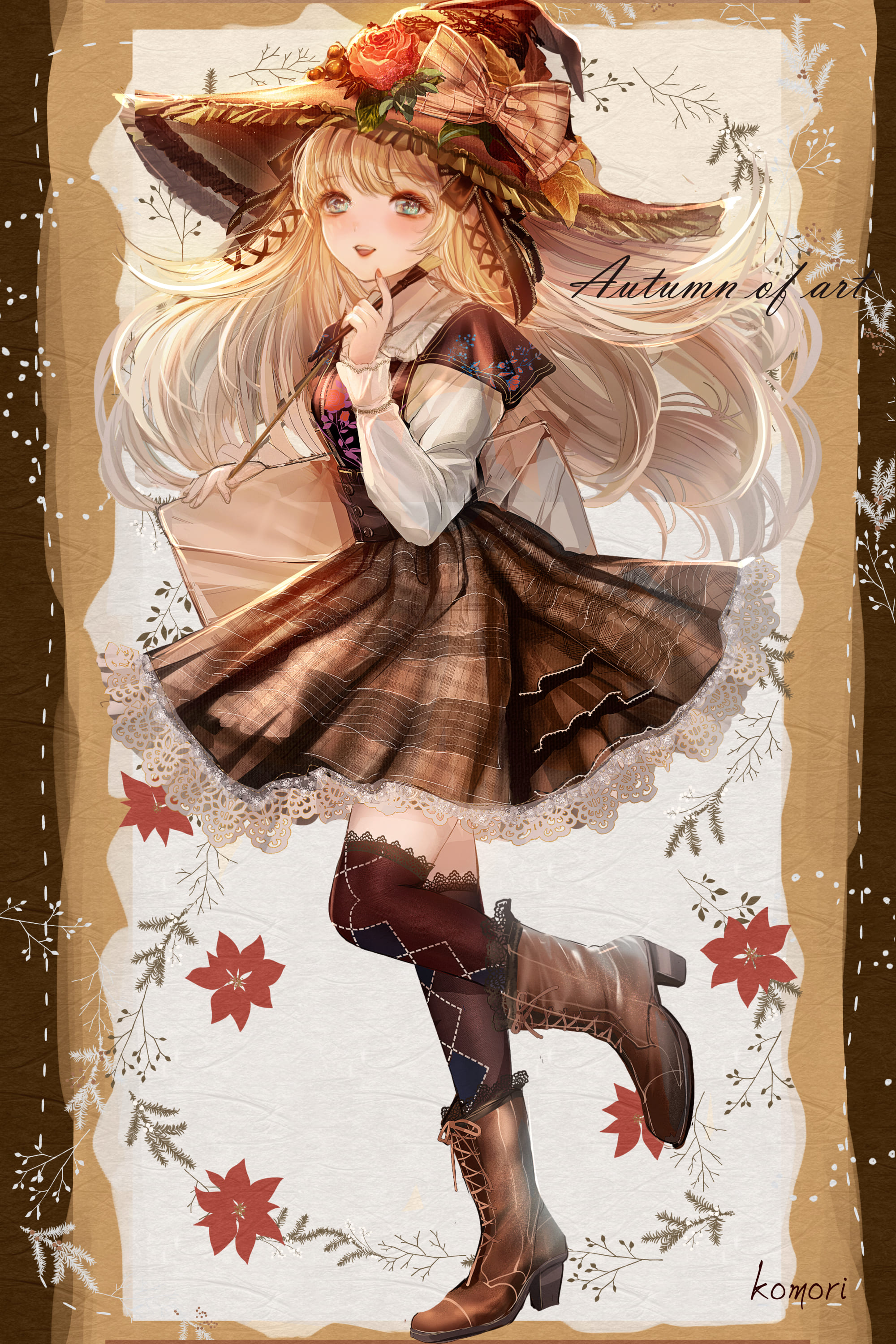 こもりひっき 幻想少女絵 秋のお絵描き魔女 魔法世界のアートスクールに通う魔女の女の子の 秋色なロリィタファッションコーデです イラスト ロリィタ 女の子のイラストだけで興味を持ってくれる方へ届け T Co I2aelei74p Twitter