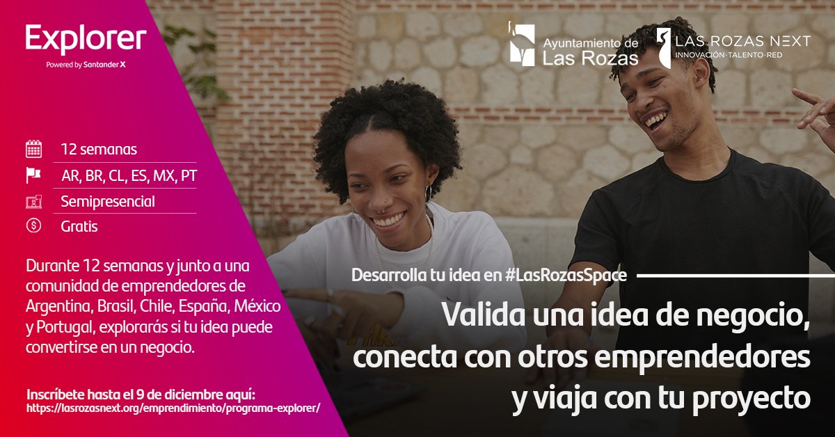 LasRozasNext's tweet photo. 🕵️¿Crees que tu idea puede cambiar el mundo?
💫⚡Transfórmala en una solución para los #ODS2030. 
💥Enciende tu lado emprendedor.
✍️ Inscríbete en #ExplorerByX antes del 9/12 en #LasRozasSpace.
https://t.co/V39c1lubjI

#ExplorerAlumni #CampusExplorer https://t.co/2daWBWmzxz