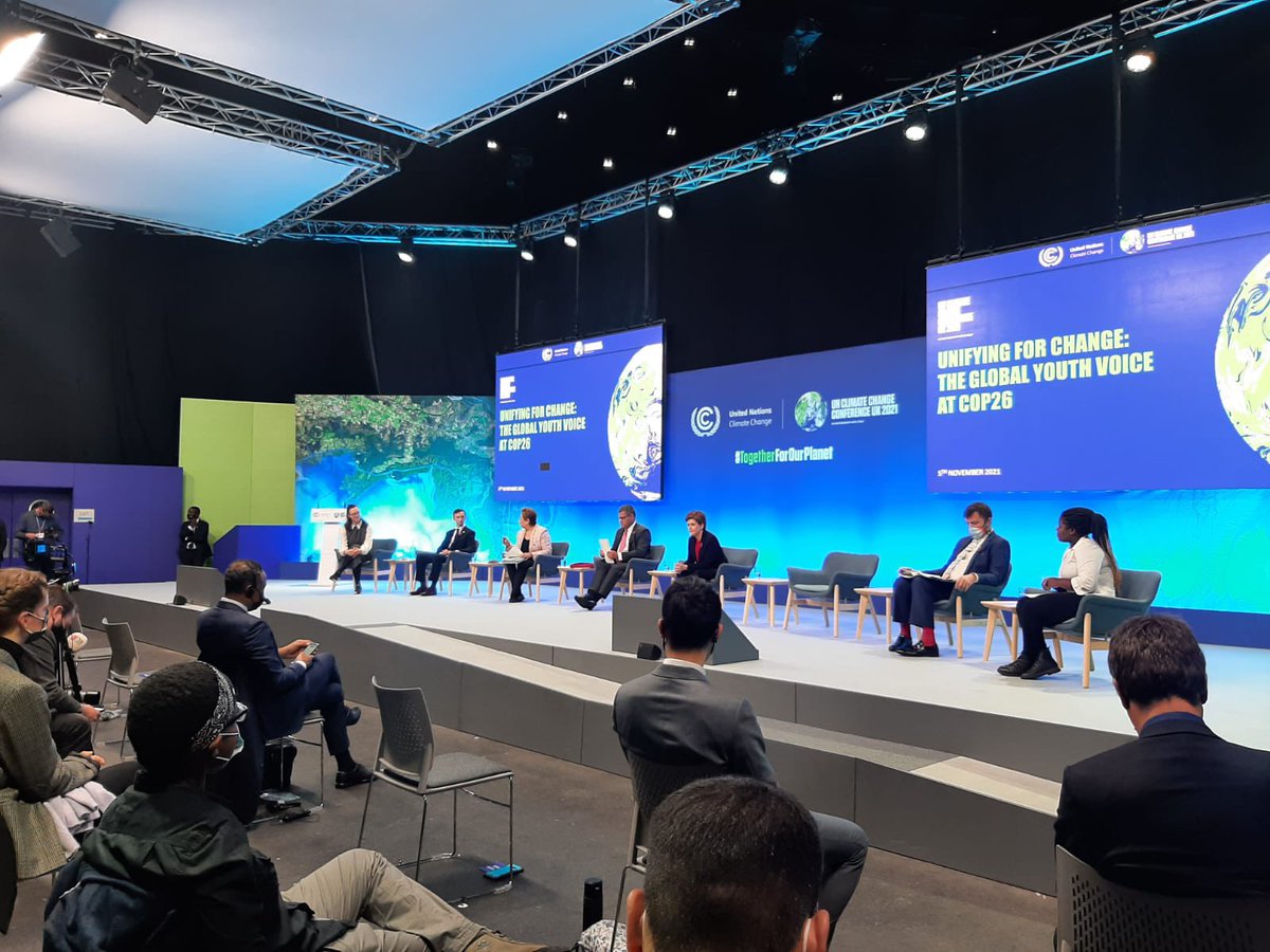youngo_unfccc's tweet photo. On youth and public empowerment day at @COP26Uk, you go.unfcc is officially presenting the global youth statement to the at our event- unifying for change: the global youth voice @COP26 https://t.co/BNNYCXW0i3