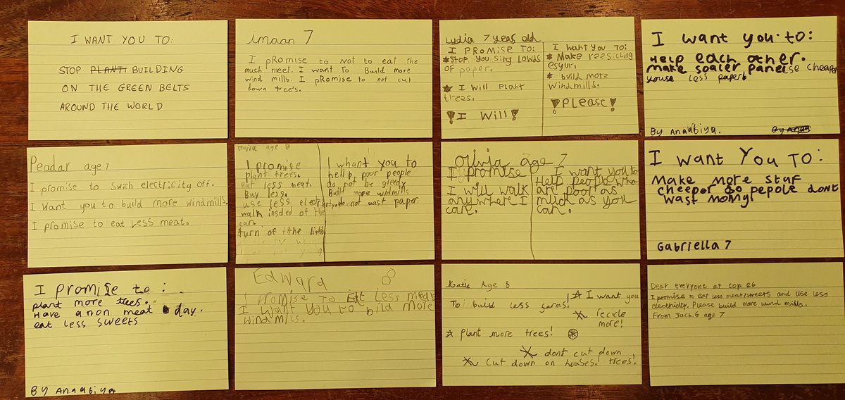 FulneckScience's tweet photo. In this week's Science lessons, KS2 have been learning about climate change and COP26. They have all made a #PromiseToThePlanet and said what they wish world leaders to do. These will be shared with @wwf_uk to join the global #ForestOfPromises! https://t.co/yT0MKWRcBJ