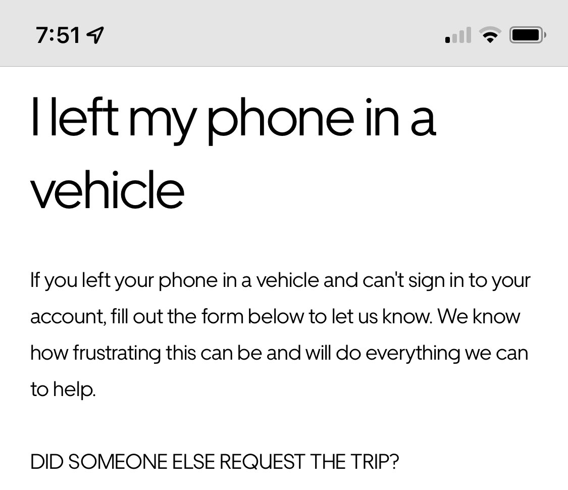 ⁦<a href="/Uber_Support/">Uber Support</a>⁩ this page is pretty useless - when you lose a phone and don’t have access to 2 step verification, how do you log in to contact driver??