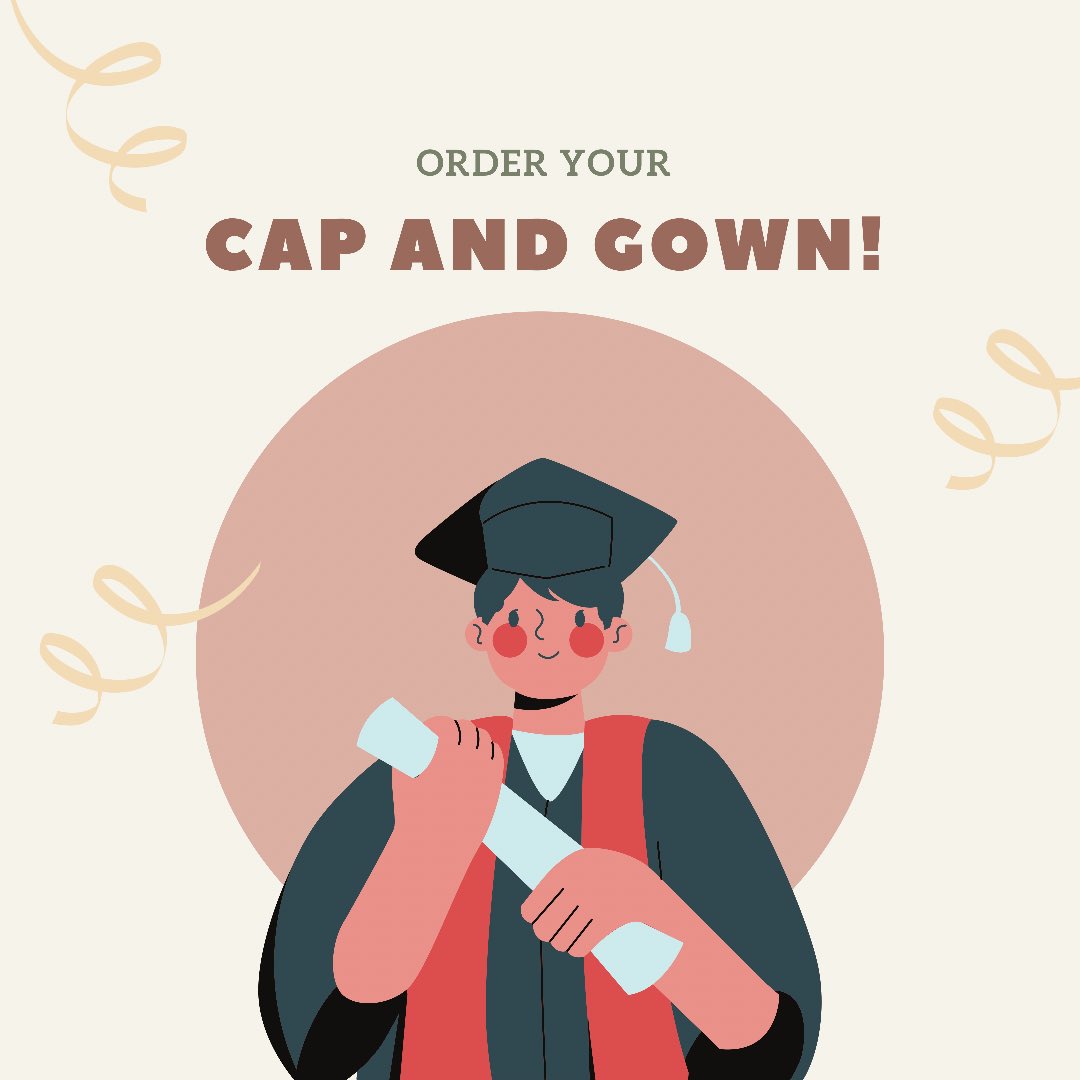 seniors!! it might seem far but graduation is right around the corner!!

order your cap and gown before it’s too late!!

to avoid a late fee order your cap and gown before January 31, 2022!!!

links in bio
