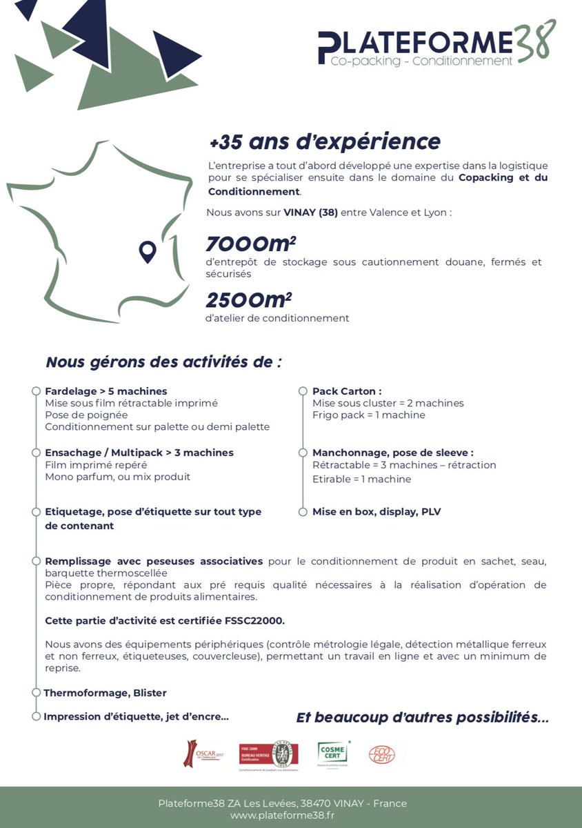 plateforme_38's tweet photo. 3️⃣5️⃣ ans d'expérience dans le domaines du copacking et du conditionnement !
Un maître mot chez @PLATEFORME_38 : L'ADAPTABILITÉ
Chacun de vos projets est un nouveau défi que nous sommes prêts à relever en nous adaptant au plus près de vos besoins.

#Copacking #PME #Conditionnement https://t.co/Dff6umIvCm