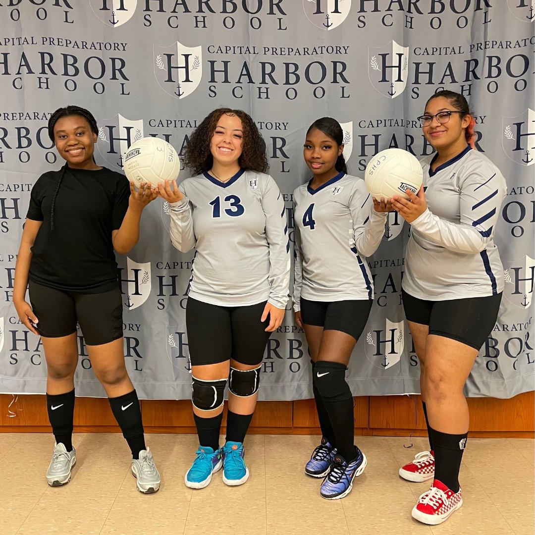 CprepHarbor's tweet photo. #AboutLastNight... We celebrated our four seniors who led the inaugural season of Girls Volleyball at CPREP Harbor - a night filled with love, lots of laughs, some happy tears, and memories that will last a lifetime. #ThankYouSeniors! 🏐 💙 #WhoYouRep #CPREP #WeAreCapitalPrep https://t.co/smneC8Onrw