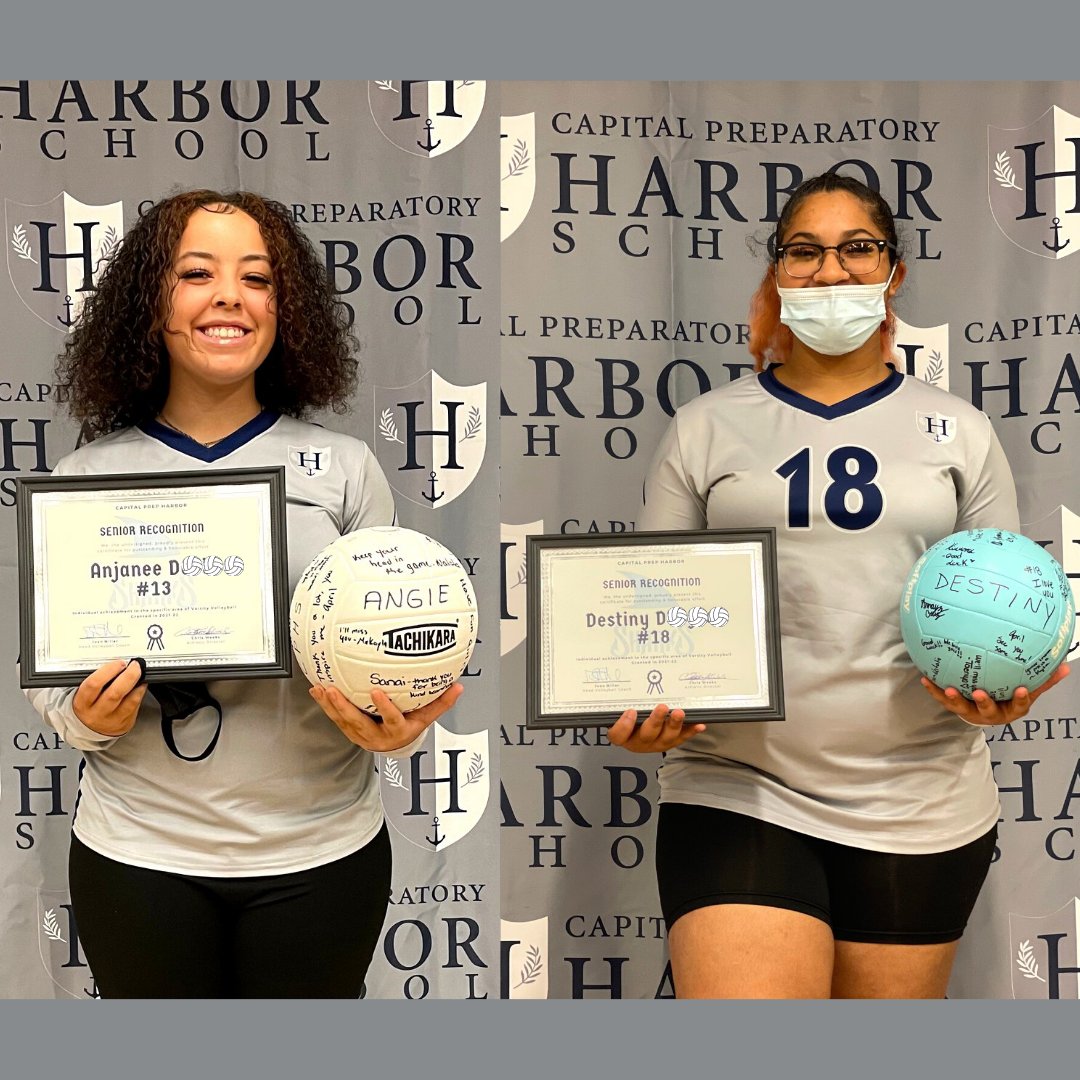 CprepHarbor's tweet photo. #AboutLastNight... We celebrated our four seniors who led the inaugural season of Girls Volleyball at CPREP Harbor - a night filled with love, lots of laughs, some happy tears, and memories that will last a lifetime. #ThankYouSeniors! 🏐 💙 #WhoYouRep #CPREP #WeAreCapitalPrep https://t.co/smneC8Onrw