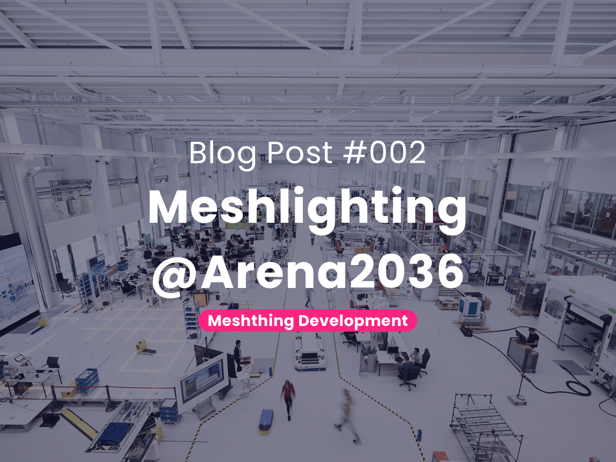 thingosio's tweet photo. With 70 nodes, we have set up an extensive Bluetooth® mesh network in the @ARENA2036 that covers the entire hall area. Learn more in our blog post and the corresponding video! → https://t.co/caRkrBa4fi https://t.co/dVr1mo2gXQ