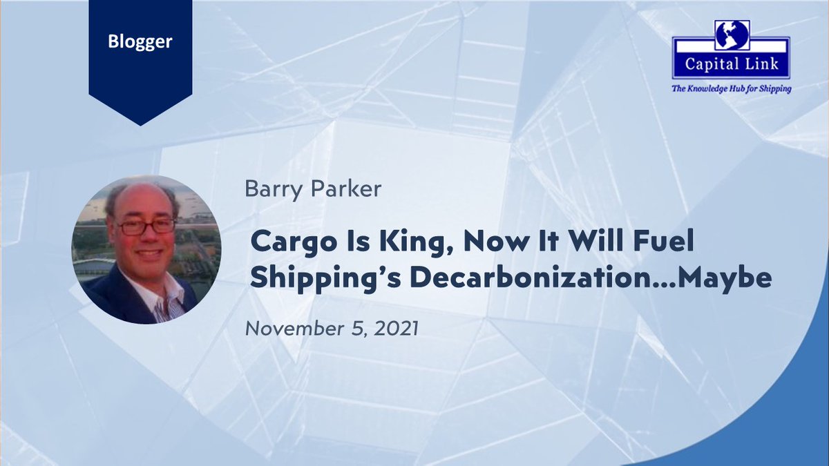 Friday is finally here & our #Shipping Blog column is once again updated!

Barry Parker writes:
'Cargo Is King, Now It Will Fuel Shipping’s #Decarbonization…Maybe'

Click below link to read ⤵
capitallinkshipping.com/cargo-is-king-…

#FirstMoversCoalition #COP26 
@wef @COP26 @freightboy1