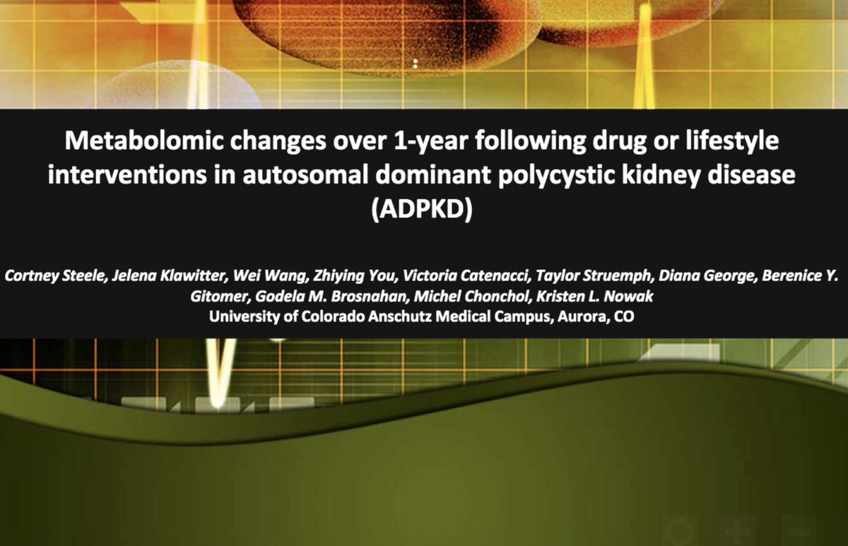 Metabolomic changes over 1-year following drug or lifestyle interventions in autosomal dominant polycystic kidney disease #KidneyWk Visit the link to see the slides! @CortneySteele asn.apprisor.org/epsAbstractASN…