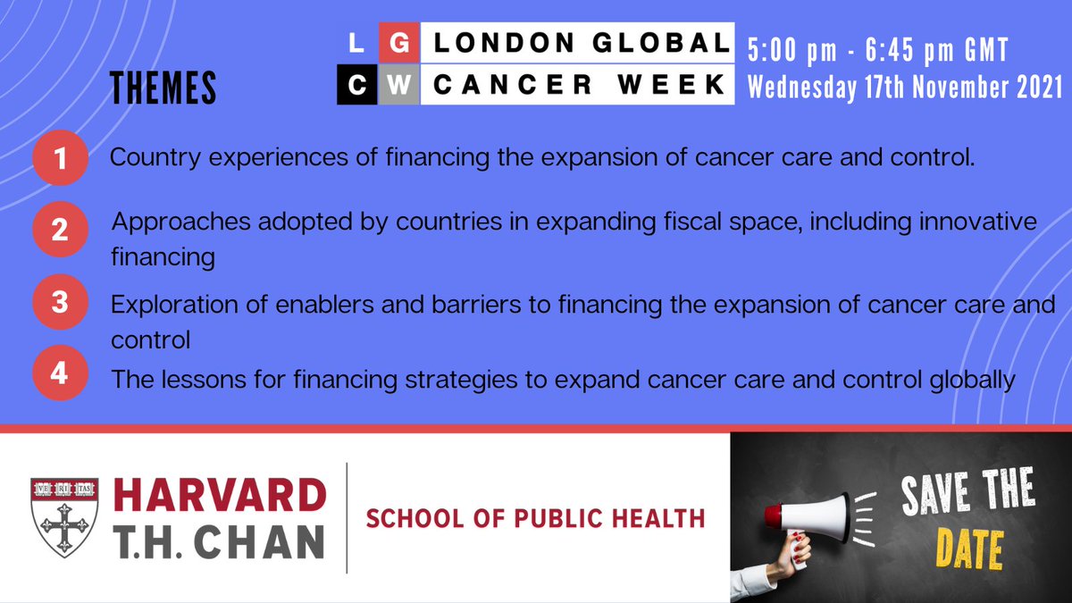 LGCW2026's tweet photo. Welcome Prof Rifat Atun, Professor of Global Health Systems, Harvard University, who will be hosting a session on 'Financing Global Expansion of Cancer Care and Control' at @LGCW2021.
Join @RifatAtun @HarvardChanSPH Wed 17th Nov, 5pm GMT. 
Save the date https://t.co/Y7cLgkDMoh https://t.co/7qP8asAczY