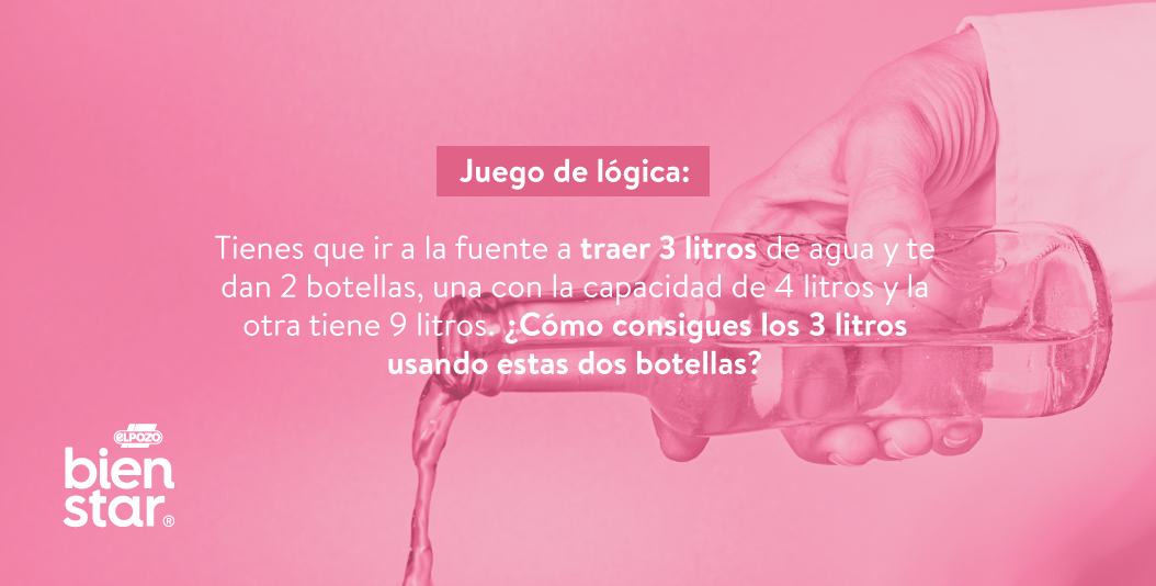 elpozobienstar's tweet photo. ¿Cómo consigues 3 litros si tienes una botella de 4 litros y otra de 9 litros? 🤔💧 #juegodelogica #dalealcoco https://t.co/3wrlXE3o96