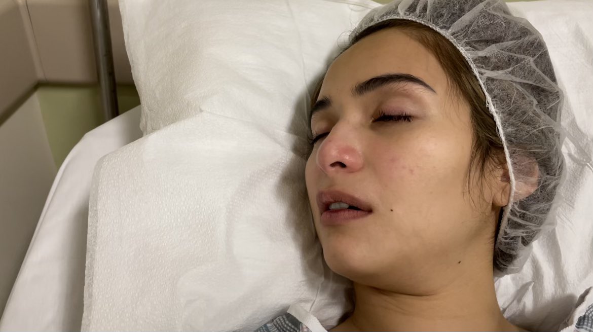 MercadoJen's tweet photo. Hey Guys 😊
Ang hirap pala magpaharvest ng eggs.  
This is me post op…😬
Watch my journey from start to finish. :)

https://t.co/uGOXsJX0Cd https://t.co/SFMU9tlJYi