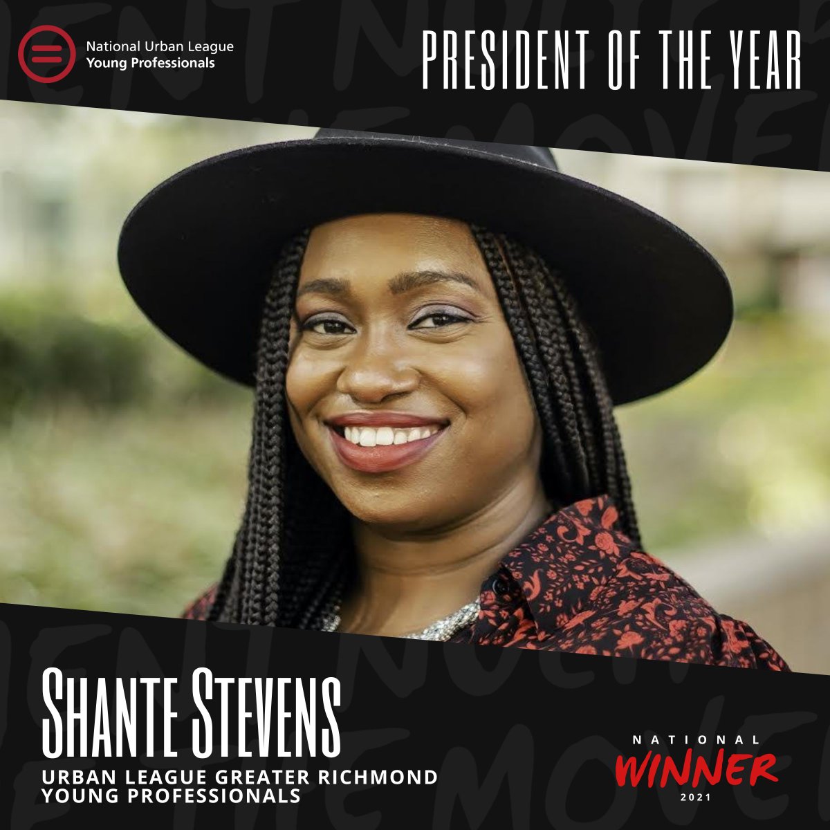 We’d like to give a huge congratulations to our President, Shante Stevens on being awarded President of the Year at the 6th Annual YP Honor Awards! 🏆 
.
#womenwholead #yphonors #richmondyp #nulyp #empowerrva #blackwomenlead #forthepeople #emergingleader #dothework #ulgr