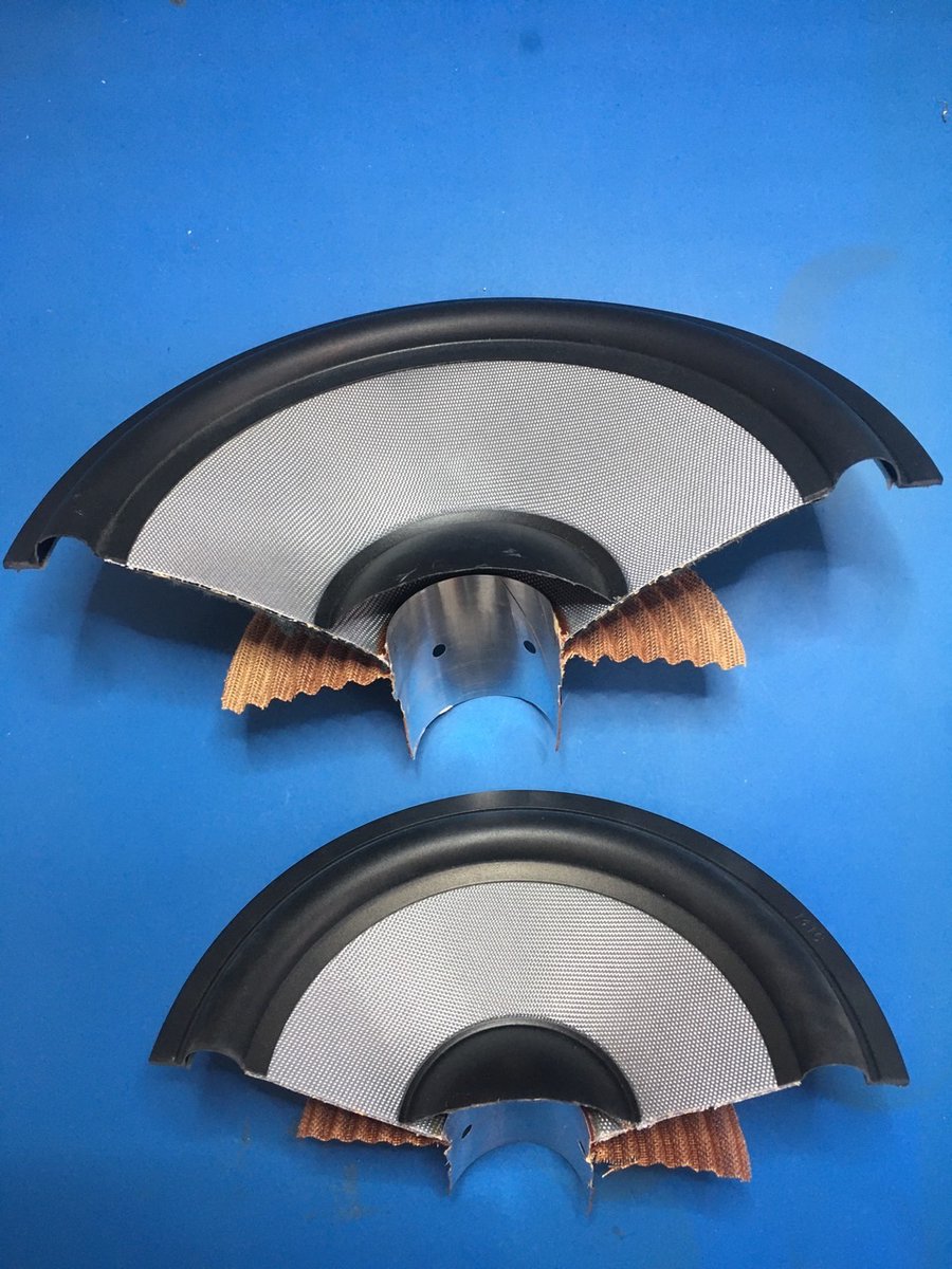 EveAudio's tweet photo. 🤔What do you think these are? Nope, they are not Asian fans in black and silver. They are 6,5” and 8” #subwoofer speaker cones cut in half to measure the sizes. Do you have a subwoofer in your studio? We wish you all a fantastic Autumn weekend🍂🎶👋
#tgif #productionfun #berlin https://t.co/57dRh4BT0L