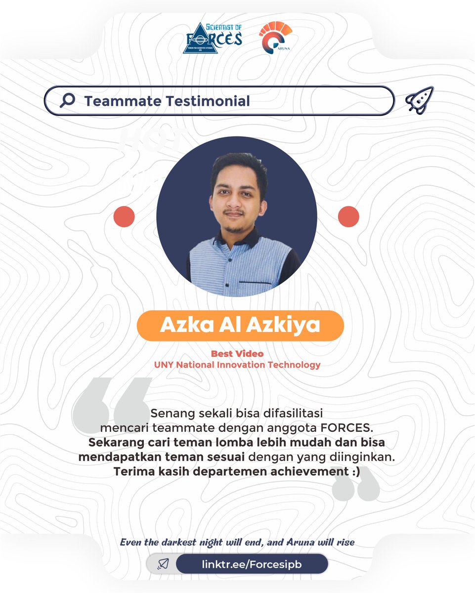 forces_ipb's tweet photo. The following are the testimonials of members of the Forces who have looked for friends and their work has been reviewed. what are you waiting for, register yourself immediately and achieve like them.

#ForcesIPB #Forces2021 #KabinetAruna https://t.co/USPUf4wL64