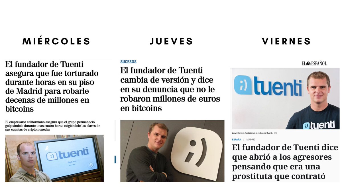 norcoreano's tweet photo. Sábado: El fundador de Tuenti asaltó y torturó a un albanokosovar para robarle los bitcoins. https://t.co/2UQ8TZoenI