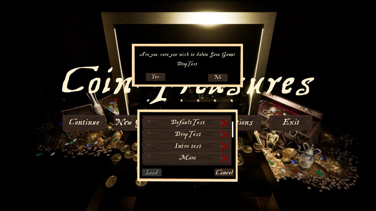 CoinTreasures's tweet photo. In our upcoming update to Coin Treasures we added the much requested feature of deleting Save Games. Check it out on Steam now!

#cointreasures #coinpusher #indiedev #indiegames #indiegame #IndieGameDev #gamedev #UnrealEngine #gamedesign #PCGames #gaming https://t.co/MkmGvCmtNN