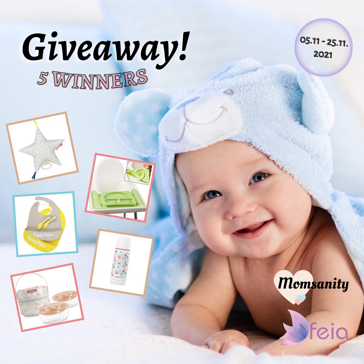 MomsanityHealth's tweet photo. International INSTAGRAM #GIVEAWAY 🎉 | 5️⃣ winners | (05.11 - 25.11.2021)

👩‍🍼 Are you the #mom of a charming #baby?
🤰 Or maybe you are about to be? 

Visit our #Instagram page, for the chance to #win a special #prize! 🧸
👉 https://t.co/2vWIgDyVo9 https://t.co/BHXsJe2Td8