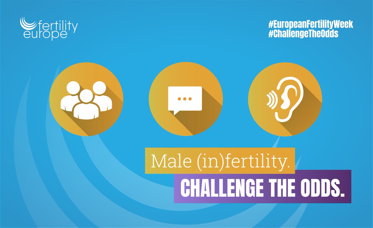 FertilityEurope's tweet photo. The #stigma associated with #maleinfertility and #mentalhealth is still huge.
How can you help men struggling with #infertility? 👇
🤝Show your support
🤝Encourage sharing
🤝Listen to them
#EuropeanFertilityWeek #ChallengeTheOdds https://t.co/L3Xdk3PF8s