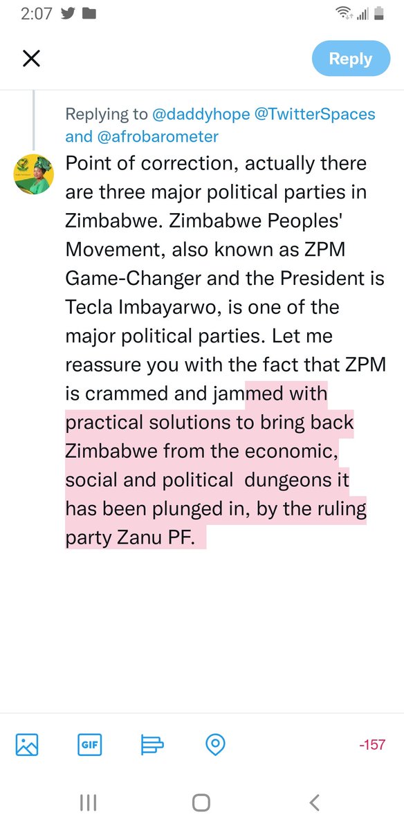 zpmgamechangers's tweet photo. @daddyhope @TwitterSpaces @afrobarometer ZPM Game-Changer https://t.co/09f2nofEcL