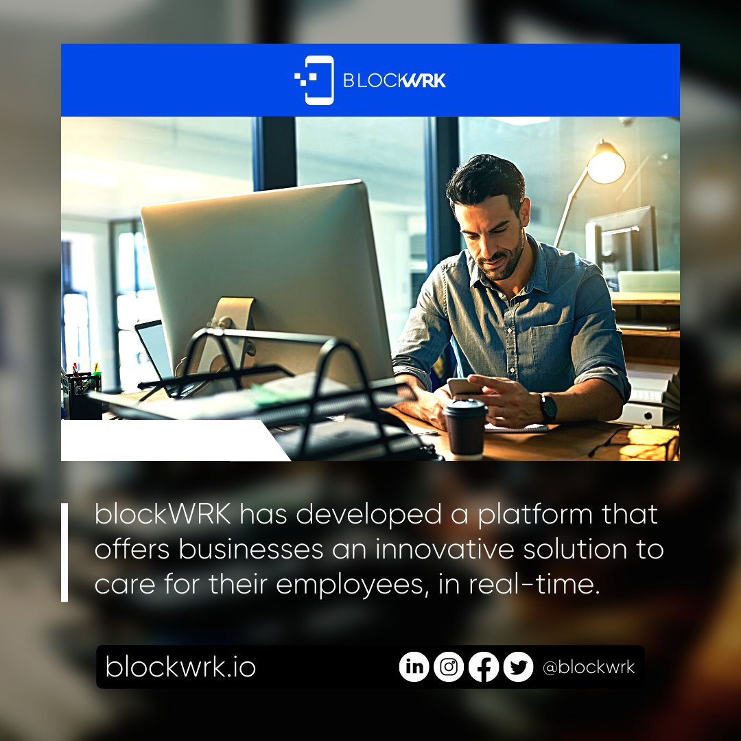 BlockWrk's tweet photo. Employee churn rates are at an all time high. There needs to be a fundamental change in how we reward and support employees. #blockWRK has developed a platform that offers businesses an innovative solution to care for their employees, in real-time.
#CryptoRewards #WRK https://t.co/YJARnQnUB3