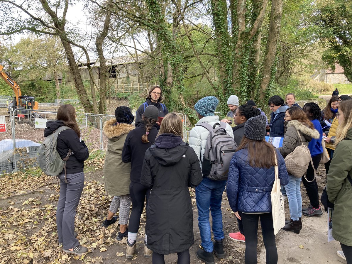 AbiStone's tweet photo. MSc Water Science, Policy and Management students on the #Dorset #fieldclass Morning 1. Cerne Abbas: meaning of water, river augmentation & flood water storage @oxfordwater @oxfordgeography https://t.co/LZuOgHmy91