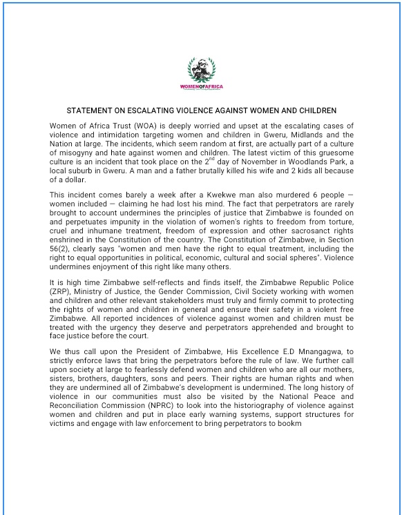 The 16 Days of Activism against violence against women and girls is an international campaign 
that seeks to Elimination of Violence against Women and Girls.
<a href="/AgencyFund/">The Agency Fund</a> <a href="/thedprize/">D-Prize</a> <a href="/GenderZimbabwe/">Zimbabwe Gender Commission</a> @dawa_agenda <a href="/HivosWiL/">Hivos-Women Empowerment</a> <a href="/unwomenzw/">UN Women Zimbabwe</a> <a href="/NLinZimbabwe/">Dutch Embassy Harare 🇳🇱</a> <a href="/SheDecidesGFI/">SheDecides</a> <a href="/SheDecidesZim/">SheDecides Zimbabwe</a>