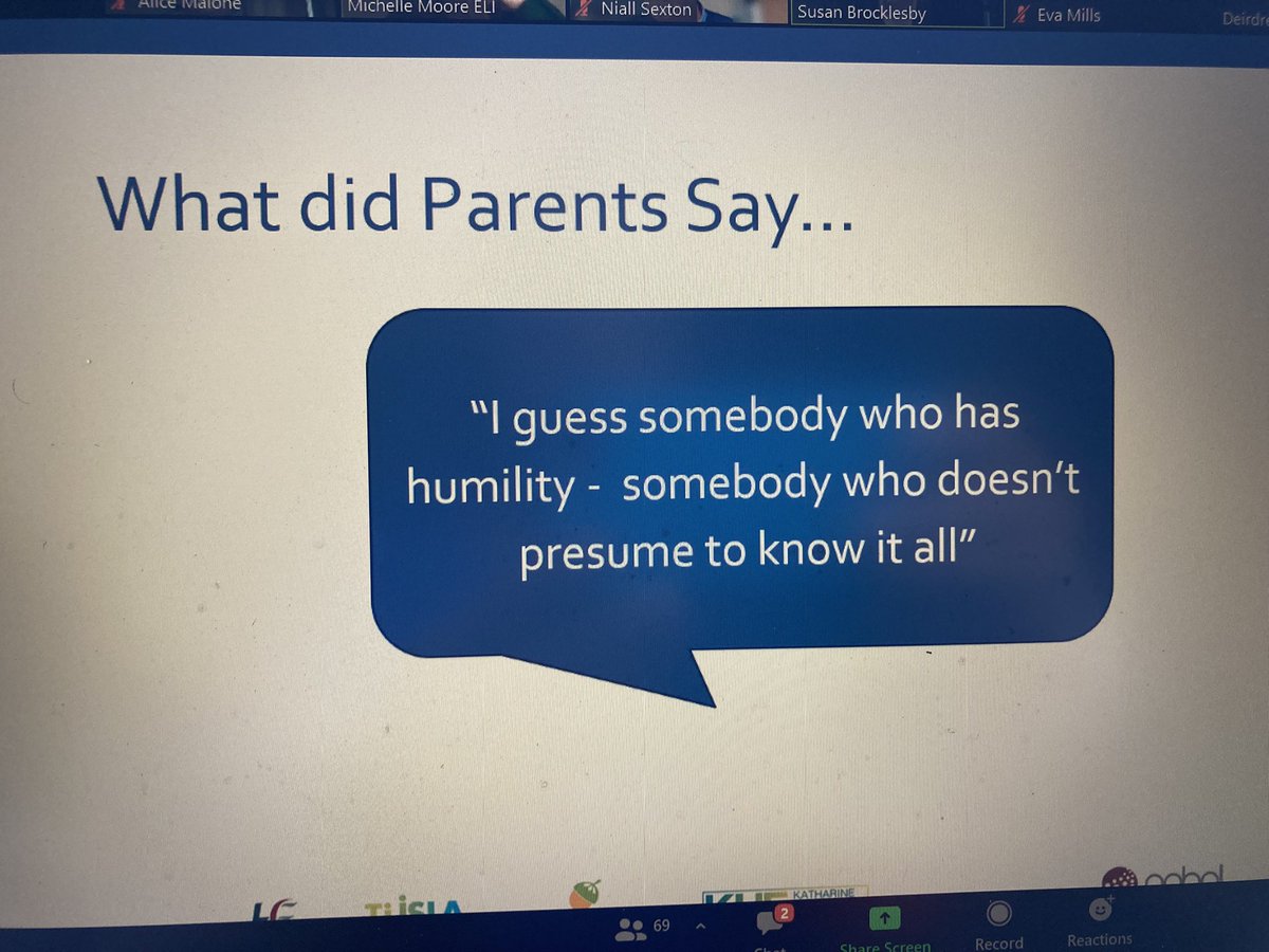 What are parents telling us about what they value about Home Visiting #HomeVisitingAlliance <a href="/BrocklesbySusan/">susan brocklesby</a> @dcediy <a href="/WhatWorksIrl/">What Works Ireland</a> <a href="/tusla/">Tusla - Child and Family Agency</a> <a href="/PEIN_Ire/">PEIN</a> <a href="/letsgro_2gether/">Let'sGrowTogether!Infant&ChildhoodPartnershipsCLG</a> @Mngr_PFL <a href="/PEIN_Ire/">PEIN</a> <a href="/CommunityMothe2/">Community Mothers Roscommon</a> <a href="/LifestartFdn/">Lifestart Foundation</a> <a href="/ELI_Docklands/">Early Learning Initiative</a>