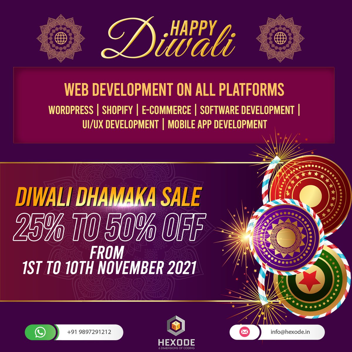 hexodeitsoln's tweet photo. Are you looking for a web development services? Well, fear not, since Hexode IT Solutions can assist you with your web development needs.
#diwali #diwalioffers #diwali2021 #diwalioffer #webdevelopmentservices
WhatsApp/📞 +919897291212
📩 info@hexode.in
🌐 https://t.co/vt8ouatexb https://t.co/pLccV4Pxyc