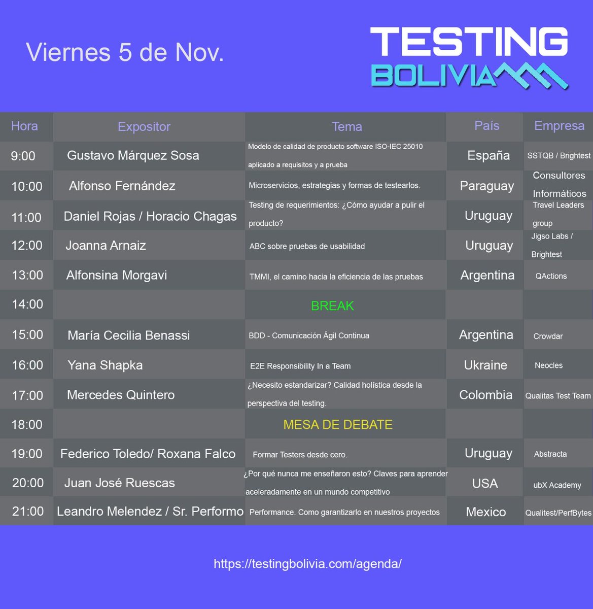 testingUY's tweet photo. 🗓️¡Es hoy! LLegó @testingbolivia 2021! Agenda y acceso a cada charla ➡️https://t.co/BFUGgZ1pM5 ¡No te lo pierdas!

#softwaretesting #testingconference #testing  #testingbolivia #testingDayBolivia #testinglatam https://t.co/gfoaCW0EG3