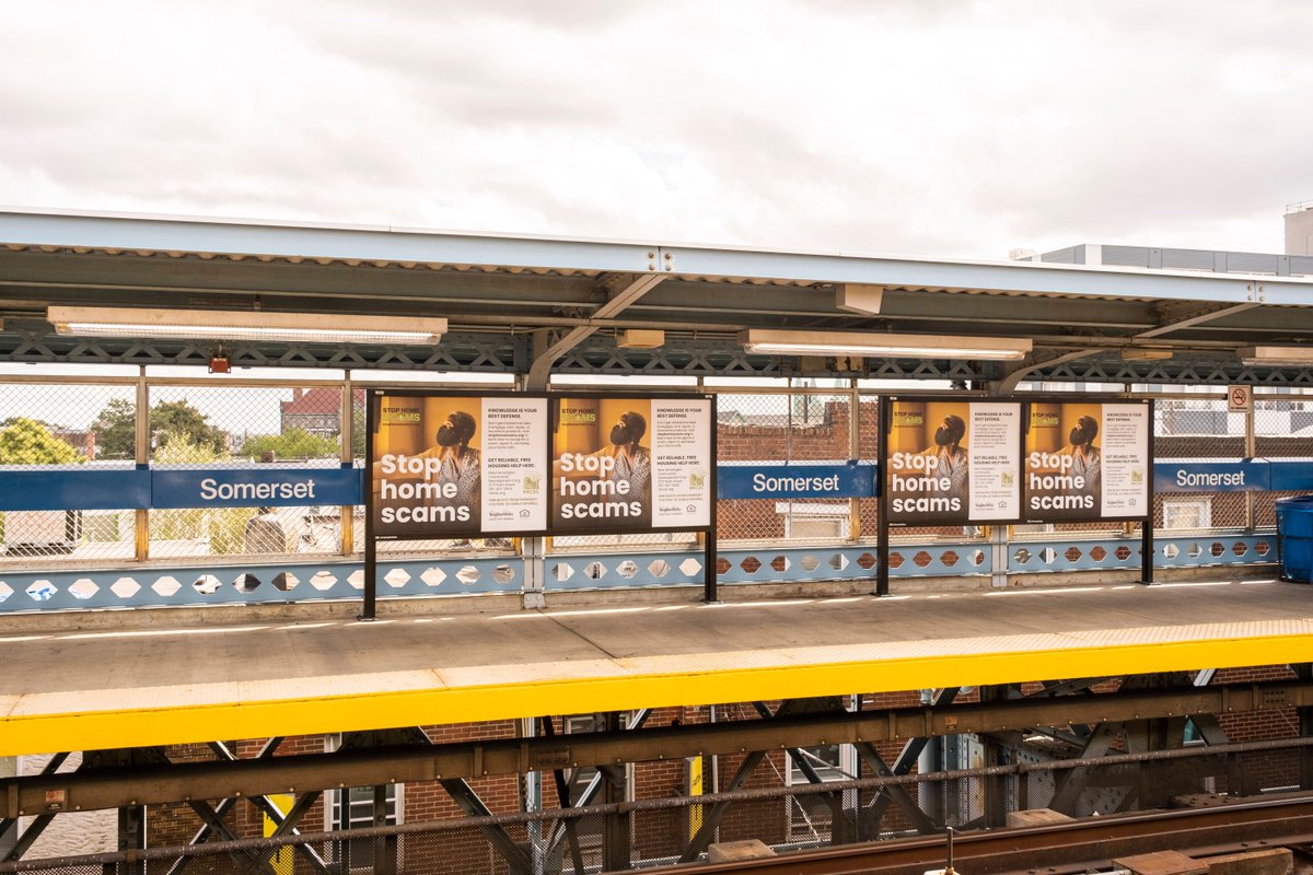 NKCDC's tweet photo. Thanks to funding from @NeighborWorks America's #StopHomeScams campaign, NKCDC ran its first ad campaign on El trains and stations this fall. Our free housing services are available to any Philadelphian, and we're grateful for new ways to get the word out. Call 215-427-0350! https://t.co/JN2WgBu18U