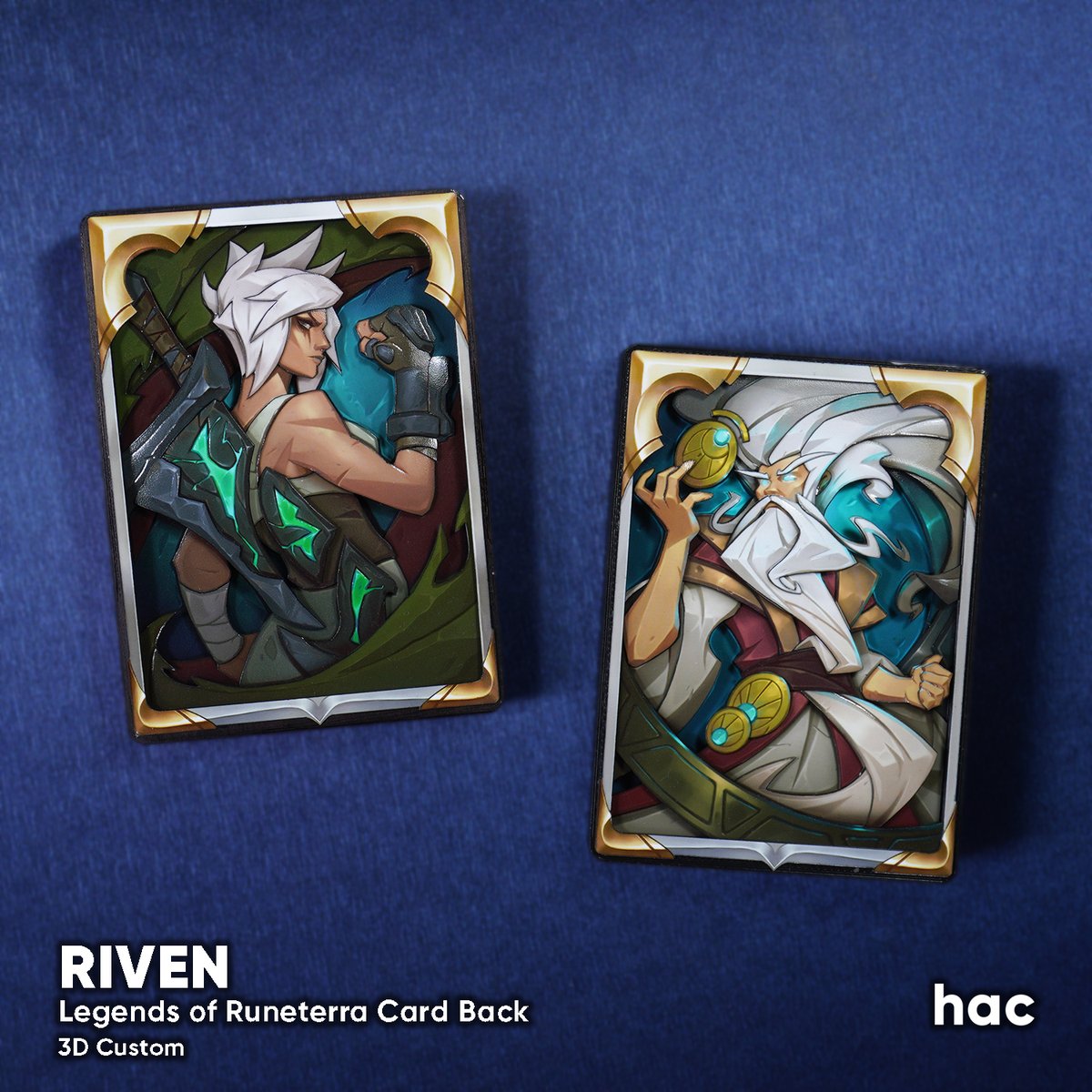 HAC_custom's tweet photo. ๐ค RIVEN ๐ค
Legends of Runeterra Card Back | 3D Custom
#HACcustom #LegendsofRuneterra #LegendsofRuneterraDecks #LORDeck #LOLFanArt #LOLSkin #RiotGames #Worlds2021 #LeagueOfLegends #Yone #Yasuo #LeagueOfLegendsFanArt #LeagueOfLegendsCosplay #Riven #Ionia #Yone #Yasuo https://t.co/WFsbe1n2Zw