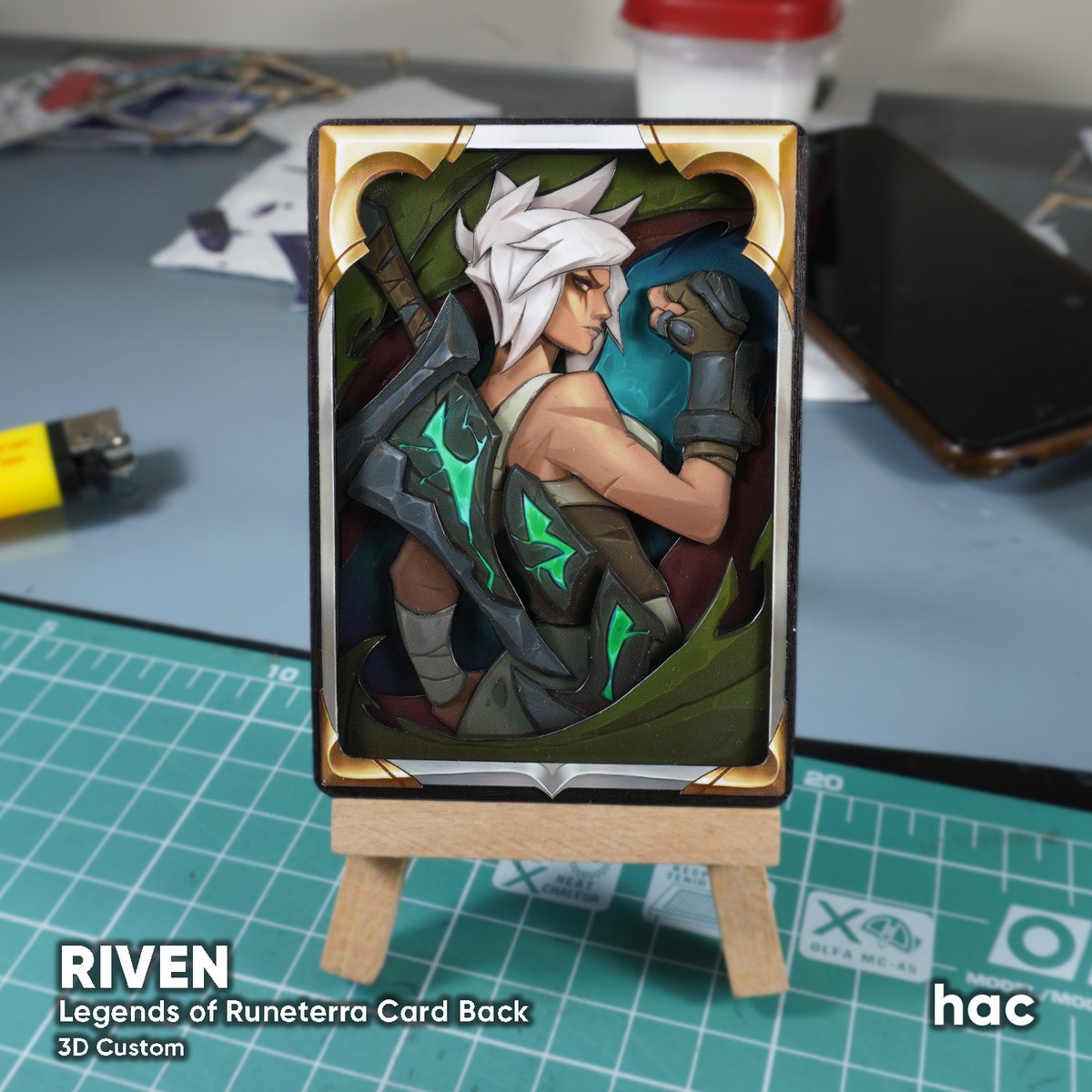 HAC_custom's tweet photo. ๐ค RIVEN ๐ค
Legends of Runeterra Card Back | 3D Custom
#HACcustom #LegendsofRuneterra #LegendsofRuneterraDecks #LORDeck #LOLFanArt #LOLSkin #RiotGames #Worlds2021 #LeagueOfLegends #Yone #Yasuo #LeagueOfLegendsFanArt #LeagueOfLegendsCosplay #Riven #Ionia #Yone #Yasuo https://t.co/WFsbe1n2Zw