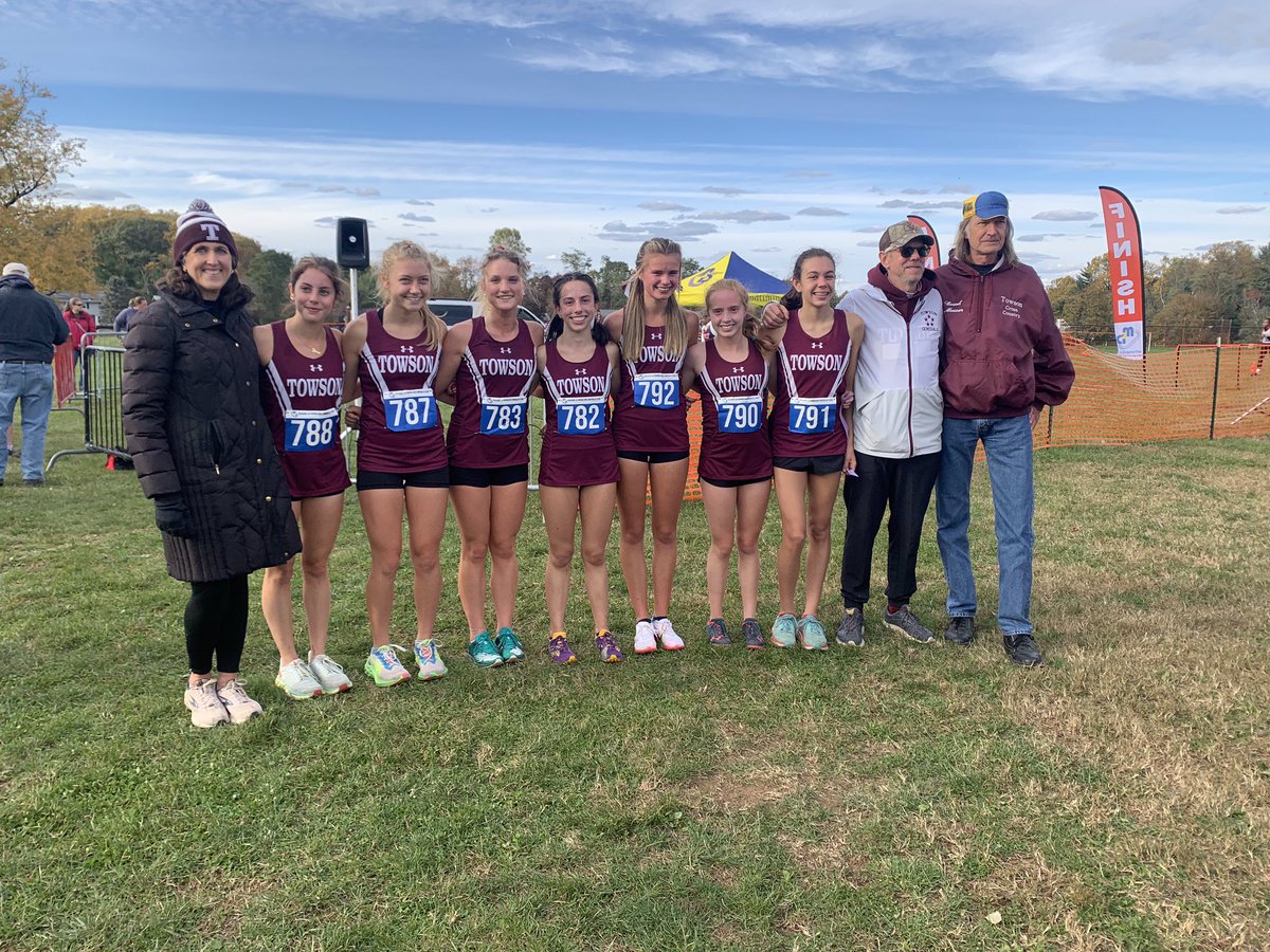 TowsonXCTF's tweet photo. What’s better than a 3A North Regional sweep? Having legendary Towson High teacher/coach/mentor John Massar on hand to celebrate!!!#TheLongMaroonLine #GeneralforLife #TowsonFamily @TowsonHSsports @TowsonBoosters @cdimino_dimino https://t.co/EF46p0pdnb