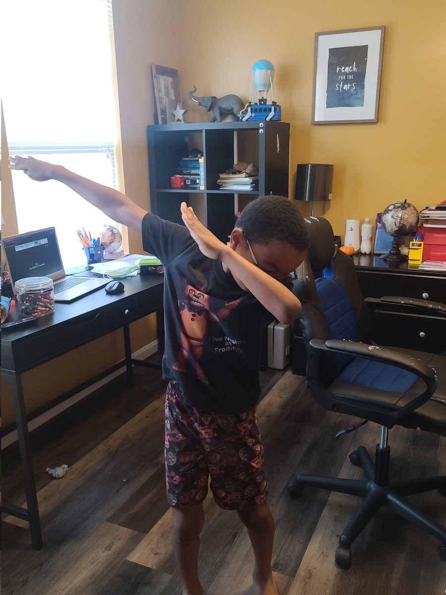 TWestbrookPHD's tweet photo. We deal w/big problems in our work. A reminder to take joy in the small things-my son's reaction to being told he can stay in PJs all day since school is closed for teacher in-service #smelltheroses #smallwins https://t.co/v8uVZtsuHk