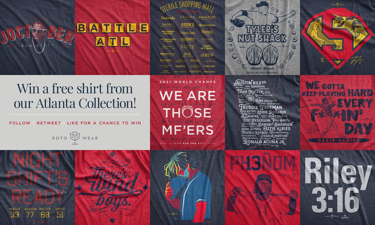 RotoWear's tweet image. FREE 👕 GIVEAWAY!

✅ FOLLOW
🔄 RETWEET
❤️ LIKE

For a chance to win a free shirt from our Atlanta collection!

rotowear.com/collections/at…

⏳ Winner announced 11/9