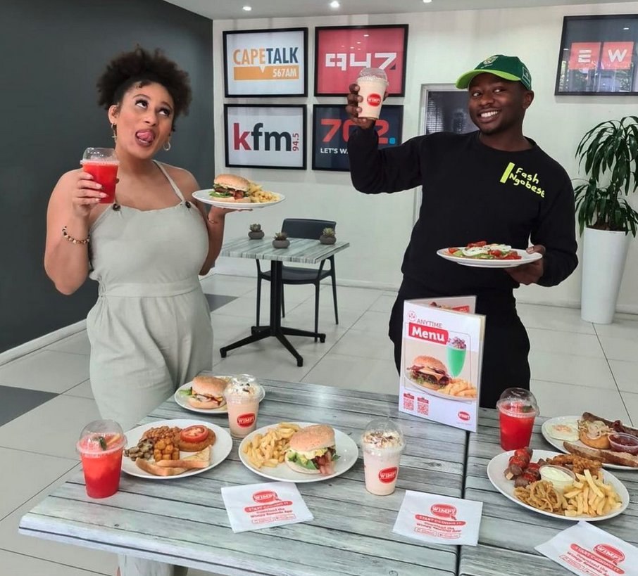 wimpy_sa's tweet photo. Surprising the @947 team with NEW Wimpy Menu๐but tell us, have you tried any of our new items?๐
Remember to order in your language! #TalkLocal๐ฟ๐ฆ#EnjoyEveryMoment
๐ธ#Actorvate https://t.co/l8Np7BKgMD