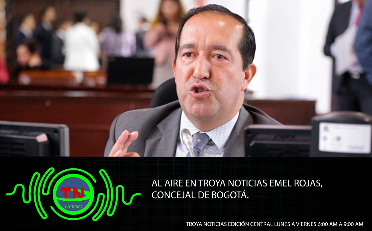 TROYA_NOTICIAS's tweet photo. AL AIRE EN TROYA NOTICIAS EMEL ROJAS, CONCEJAL DE BOGOTÁ.
https://t.co/Zoq8Cy49D4
@EmelRojasC 
@ConcejoDeBogota https://t.co/q2iZdLp7cw
