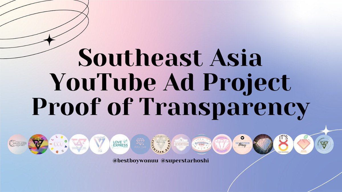 📢 #SEAYTforSVT PROJECT PROOF OF TRANSPARENCY 📢

In light of SVT's comeback last Oct, CLPH, along with other fanbases and CARATS, held a donation drive for SEA YT ads.

This will be the main thread of proof of transparency to be posted in the next few days.

@pledis_17 #세븐틴